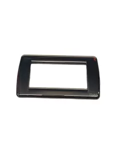 Vimar 16754.31 Plaque ronde 4 modules Métal chromé noir